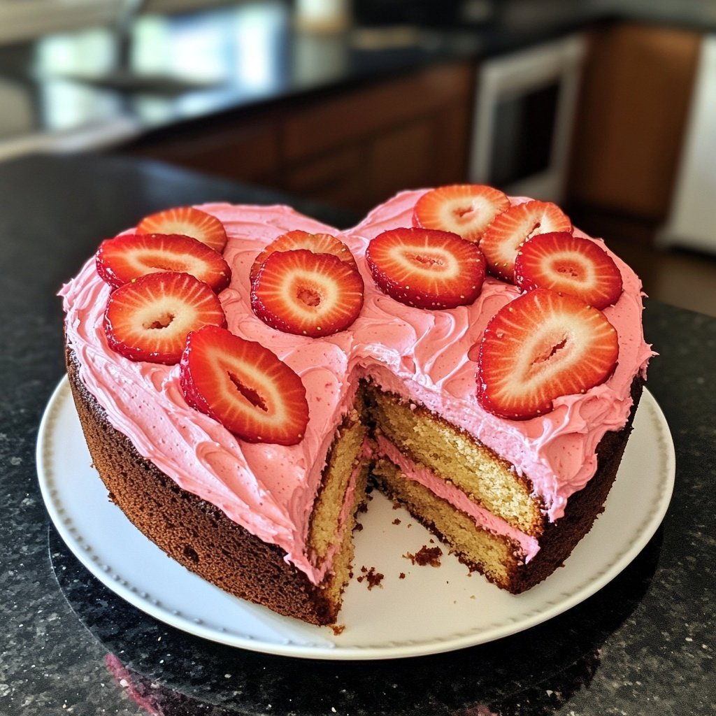 Valentines Heart Cake Easy