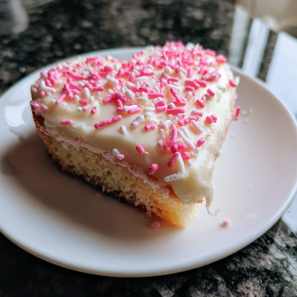 Mini Heart Cake with Vanilla Bean Frosting