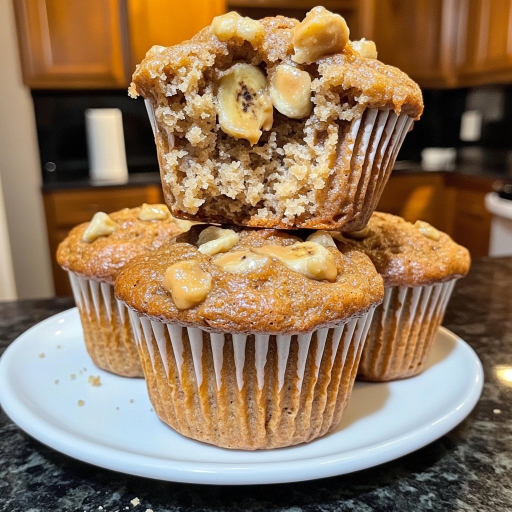 Healthy Peanut Butter Banana Muffins
