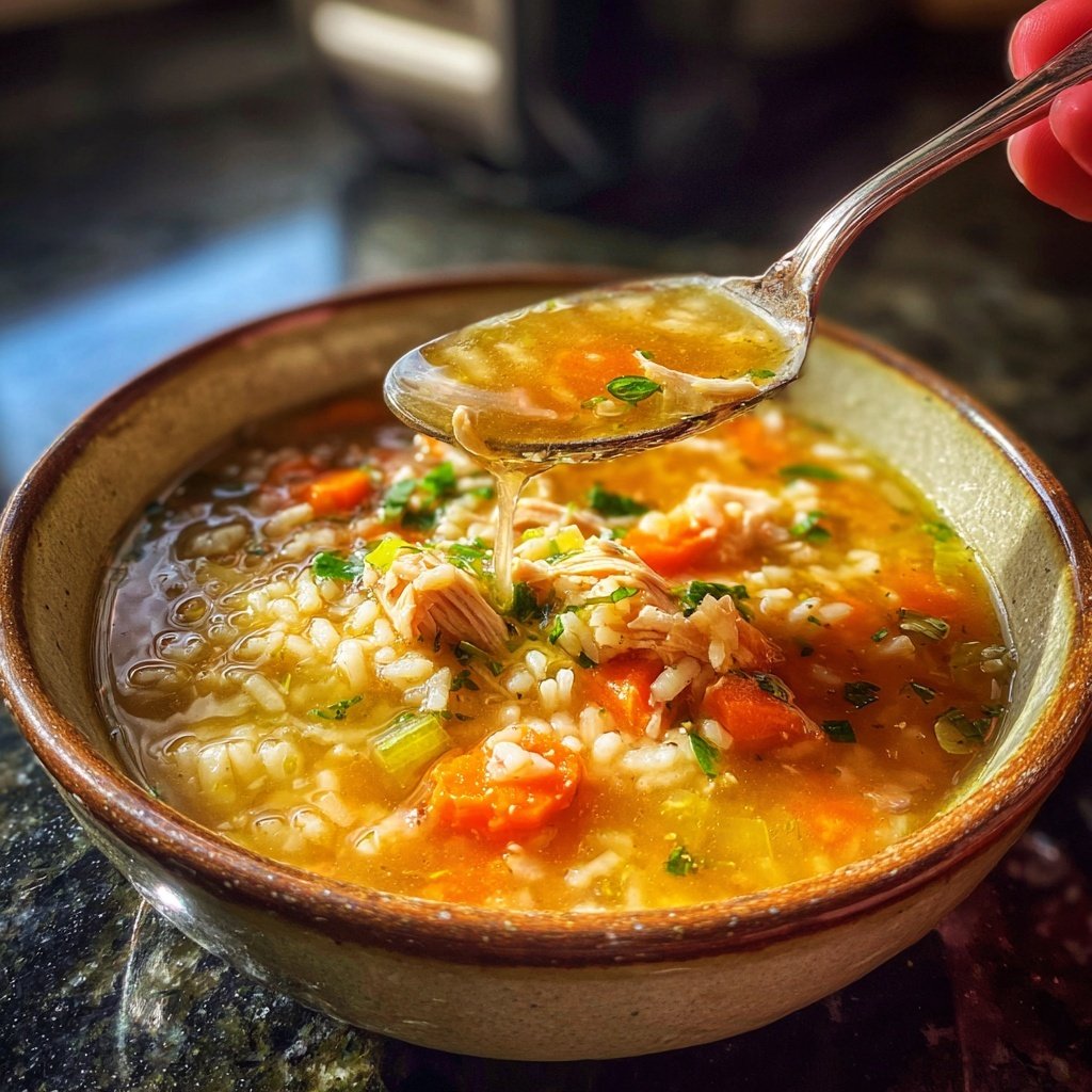 Healthy Chicken Vegetable Rice Soup