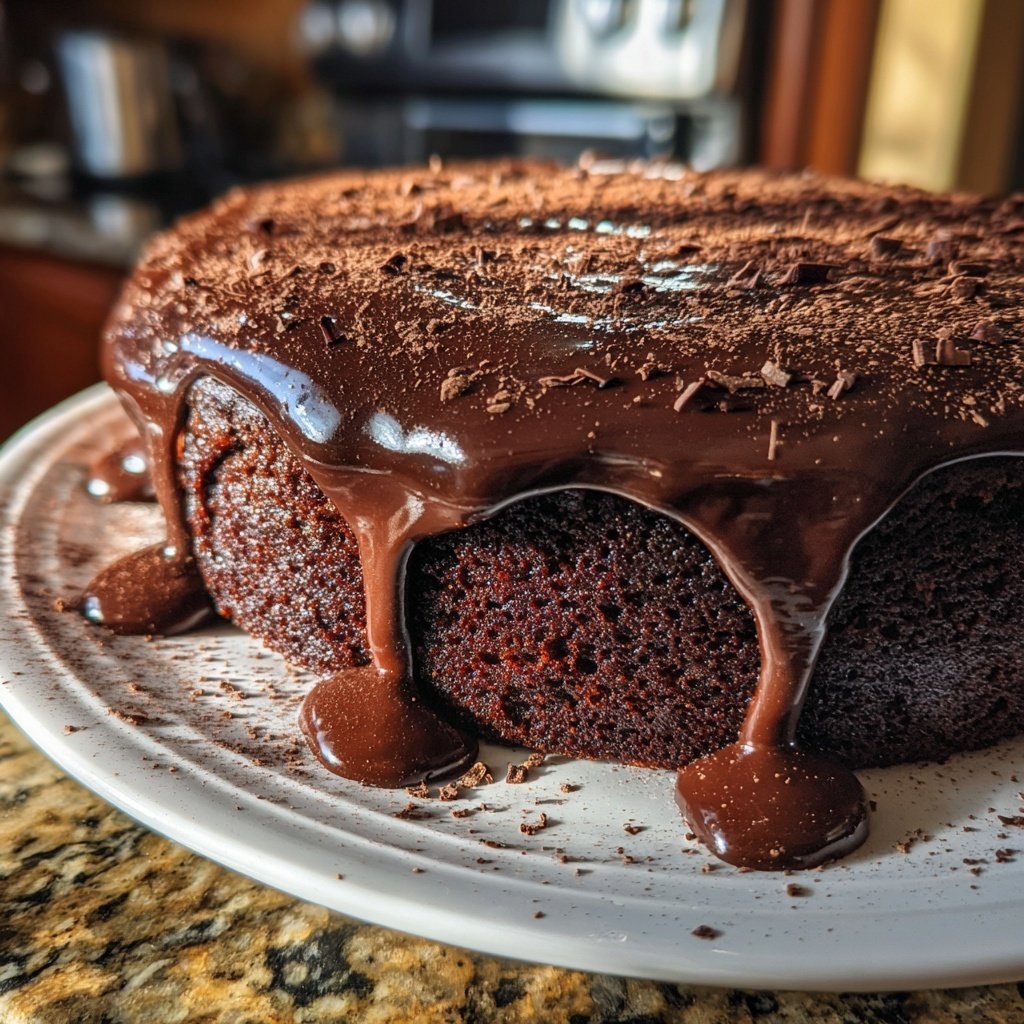 Moist Chocolate Cake With Rich Ganache