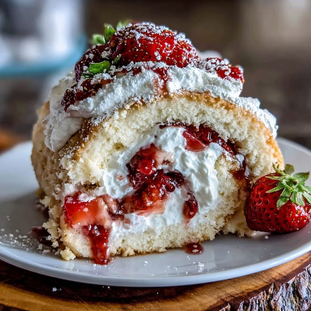 Strawberry Shortcake Roll Cake