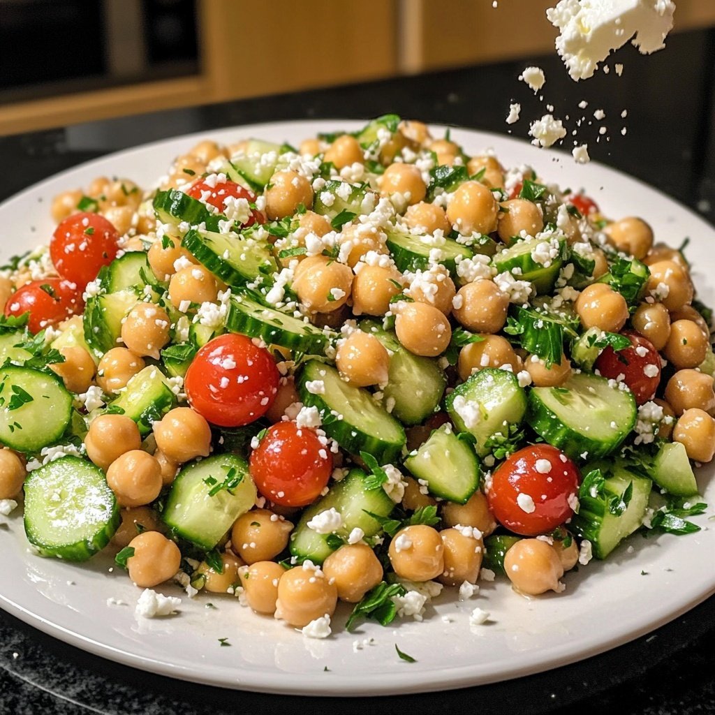 Healthy Mediterranean Chickpea Salad Lunch