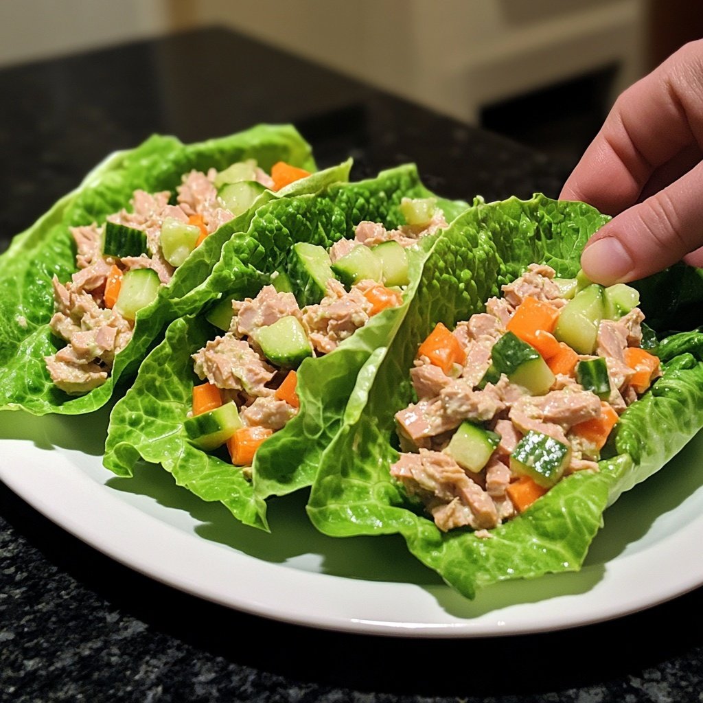 Simple Tuna Salad Lettuce Wrap Lunch