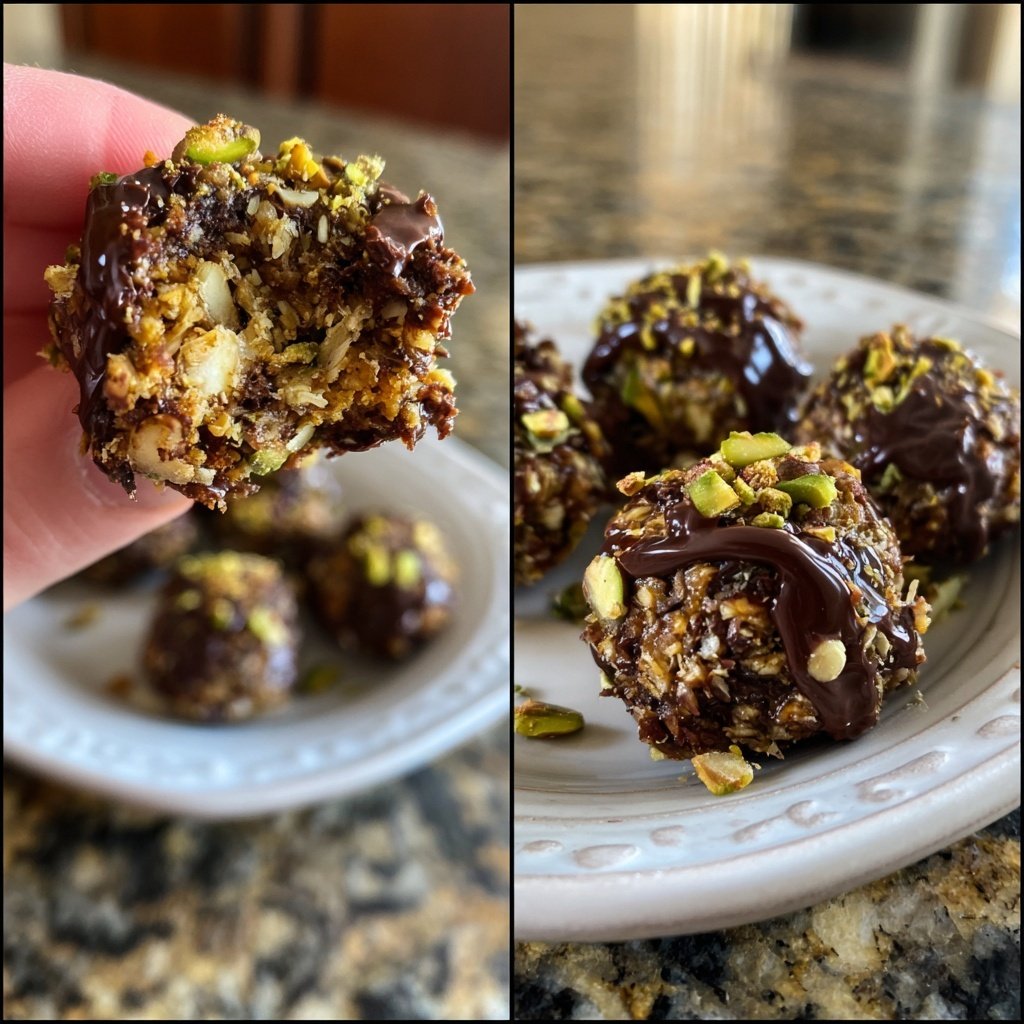 Chocolate Pistachio Almond Bites