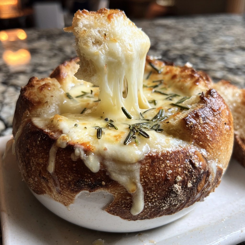 Fondue with White Cheddar and Rosemary