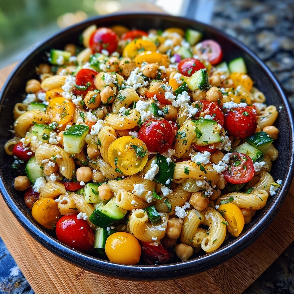 Mediterranean Chickpea Pasta Salad
