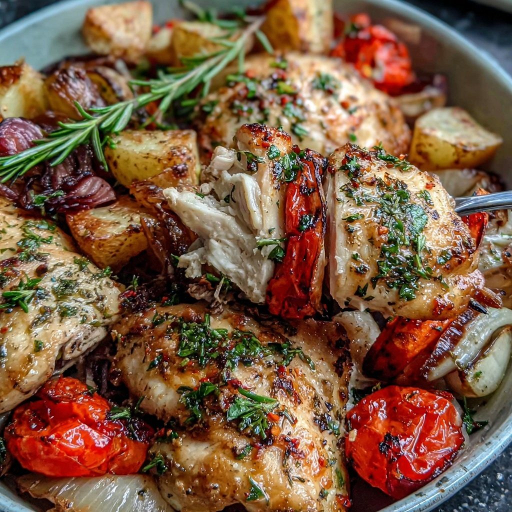 Healthy Lemon Herb Chicken With Roasted Vegetables