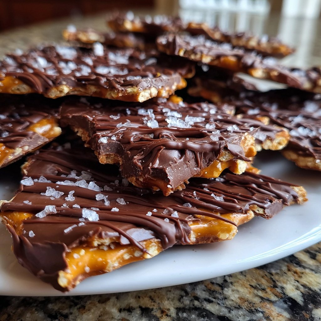 Super Bowl Dessert Chocolate Pretzel Bark