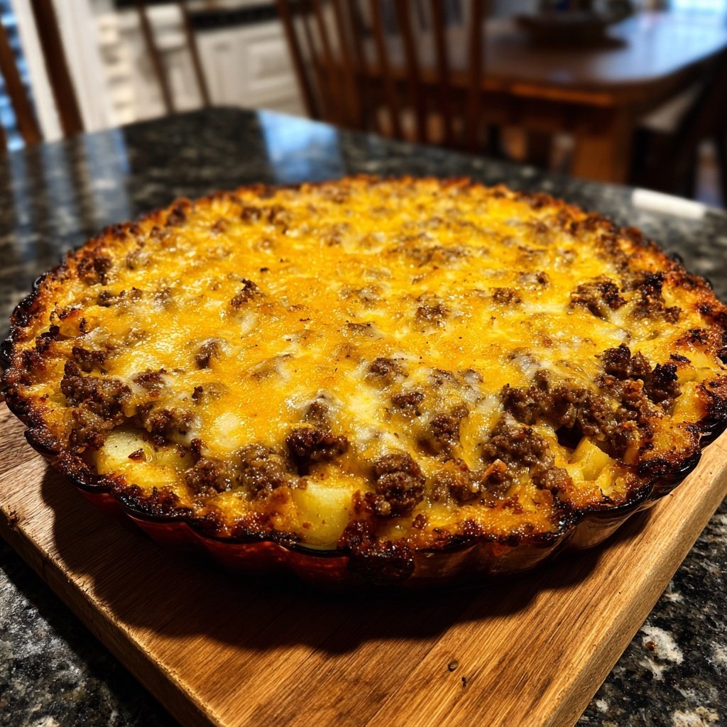 Ground Beef And Cheesy Potato Bake
