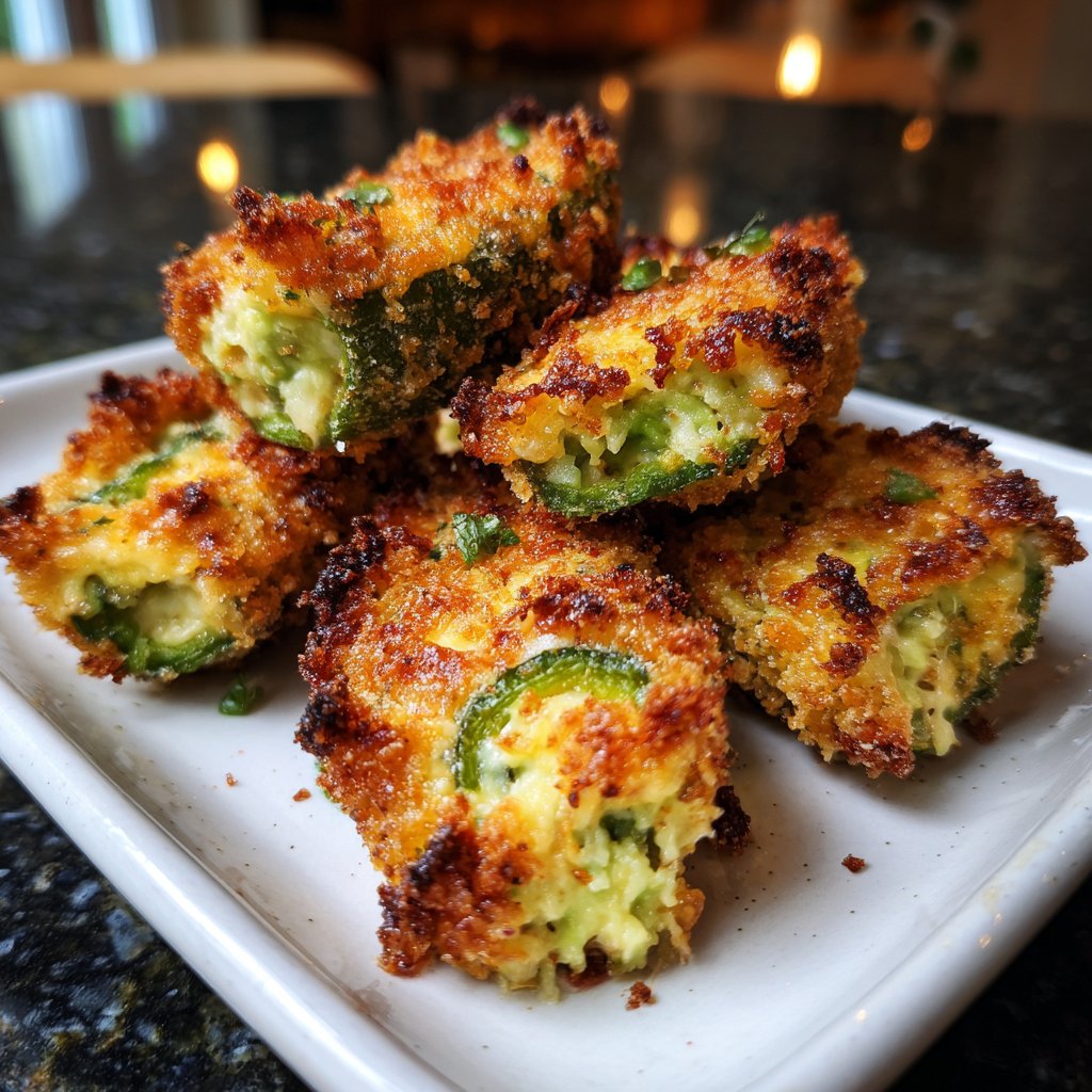 Jalapeno Poppers with Creamy Avocado Filling